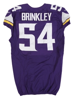 2014 Jasper Brinkley Game Used Minnesota Vikings "Salute To Service" Home Jersey From November 23, 2014 Game vs Green Bay Packers (PSA/NFL COA)